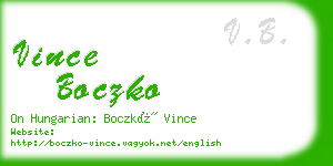 vince boczko business card